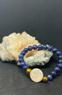 Lapis Lazuli Beads with Shiva Charm